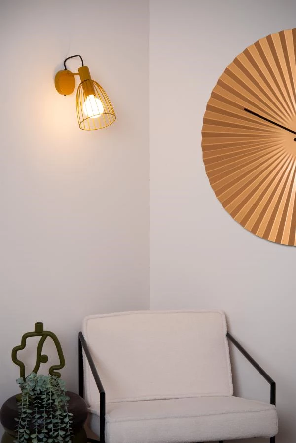 Lucide MACARONS - Wall light - 1xE27 - Ocher Yellow - atmosphere 1